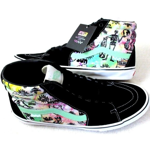 Vans Men's Skate Sk8-Hi Shroom Doom Tie Dye Canvas Suede shoes Sizes NIB - Picture 1 of 5